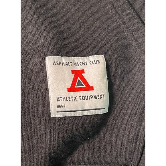 AYC Asphalt Yacht Club Crewneck Sleeve Spell Out Sweatshirt Black Men’s Sz. S - Picture 5 of 7